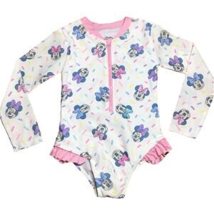 MINIE MOUSE RASH GUARD SWIMSUIT FOR Girls Sz 5T